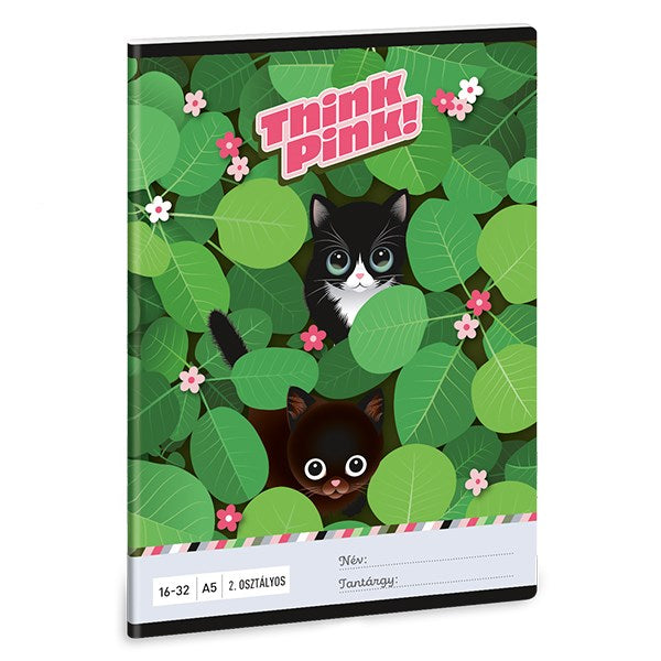 Füzet vonalas ARS UNA A/5 32 lapos 16-32 2. osztályos Think Pink