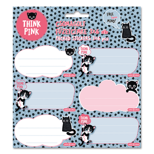 Füzetcímke (3*6 db) Ars Una THINK-PINK (5285) 23 kép