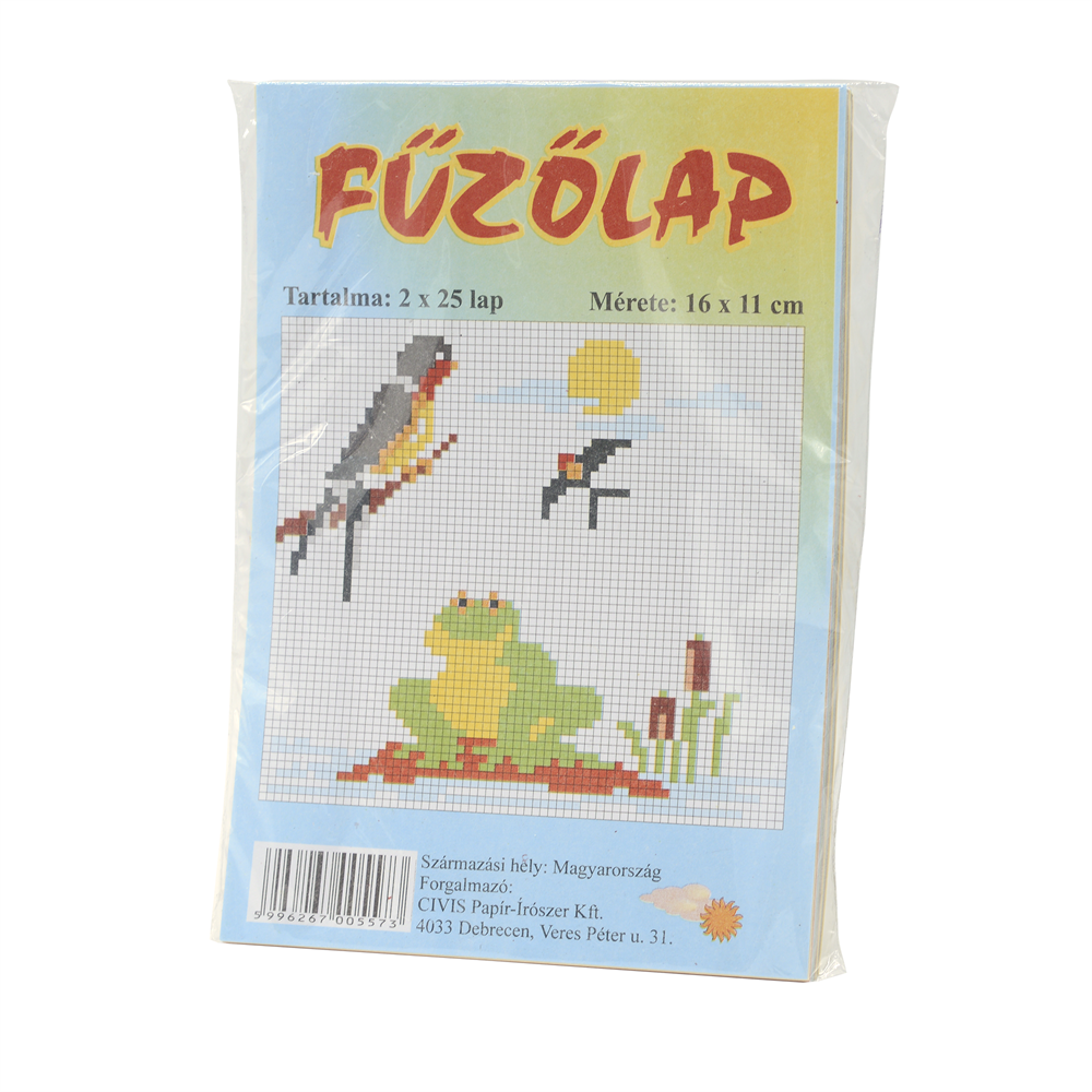 Fűzőlap, 11x16cm, 50lap, sárga,barna,piros,kék,zöld színekben. kép
