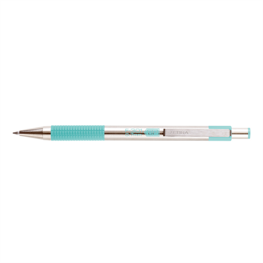 Golyóstoll 0,7mm, pasztell zöld test, Zebra F-301, írásszín kék kép