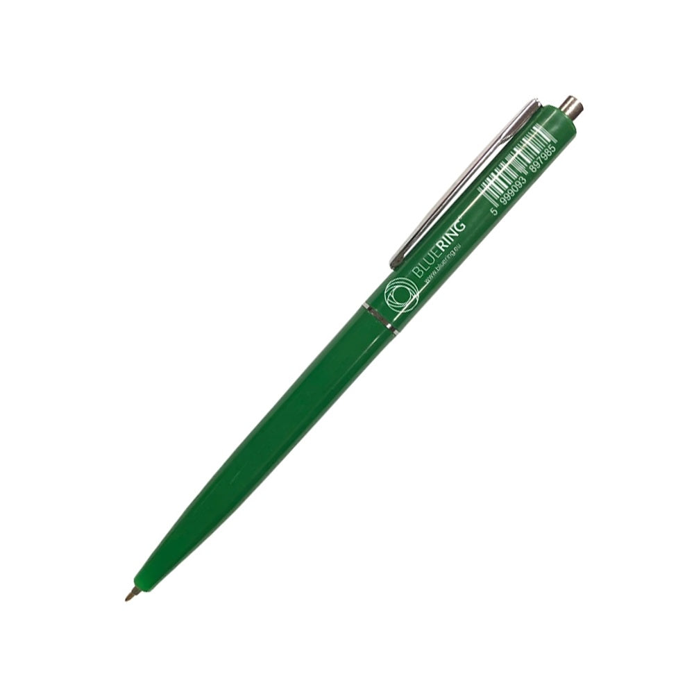 Golyóstoll 0,8mm, nyomógombos műanyag zöld test, Bluering® Z3, írásszín zöld kép