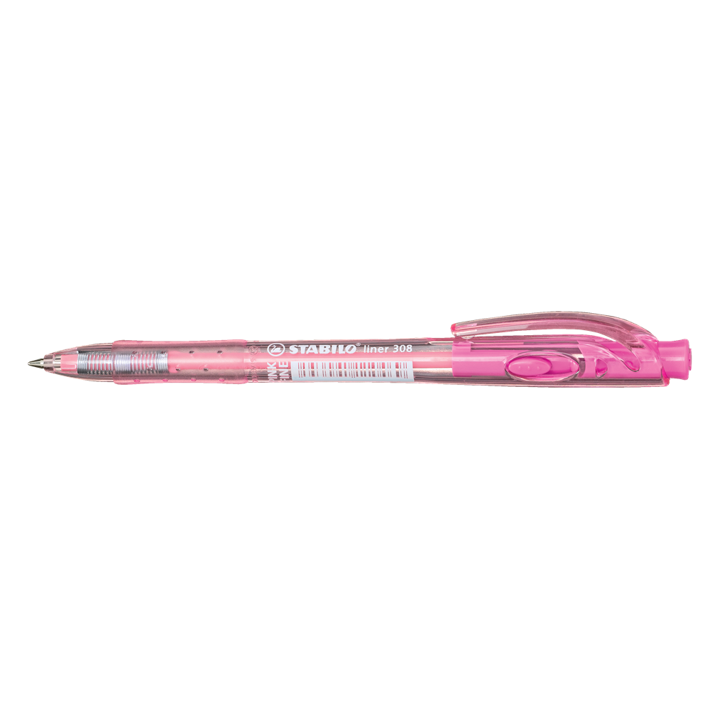 Golyóstoll 0,38mm, F Stabilo Liner 308/56, írásszín pink kép