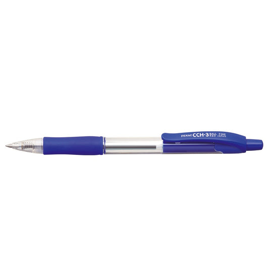 Golyóstoll 0,7mm, kék átlátszó test, Penac CCH-3, írásszín kék kép