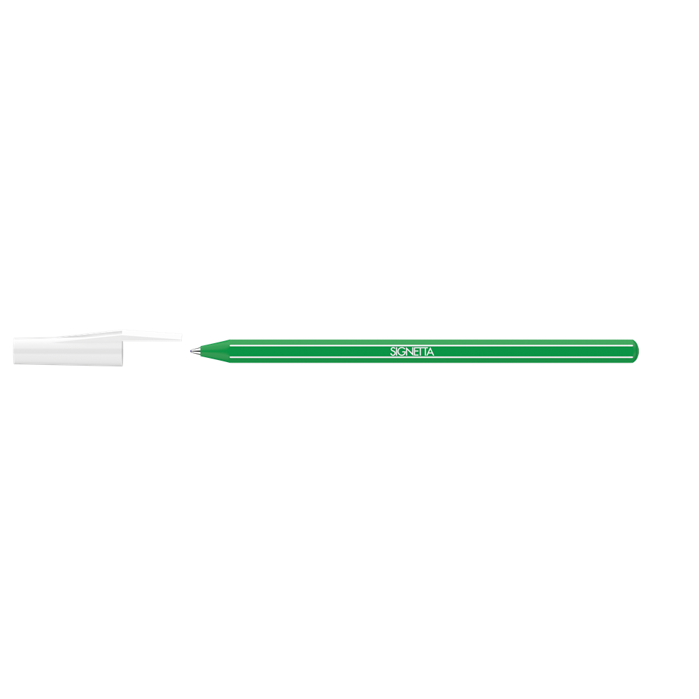 Golyóstoll 0,7mm, kupakos, Ico Signetta, írásszín zöld kép
