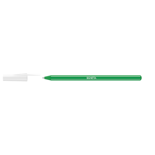 Golyóstoll 0,7mm, kupakos, Ico Signetta, írásszín zöld kép