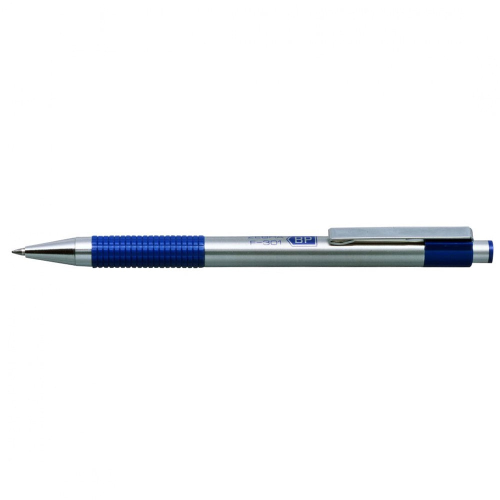 Golyóstoll 0,7mm, kék test, Zebra F-301, írásszín kék kép