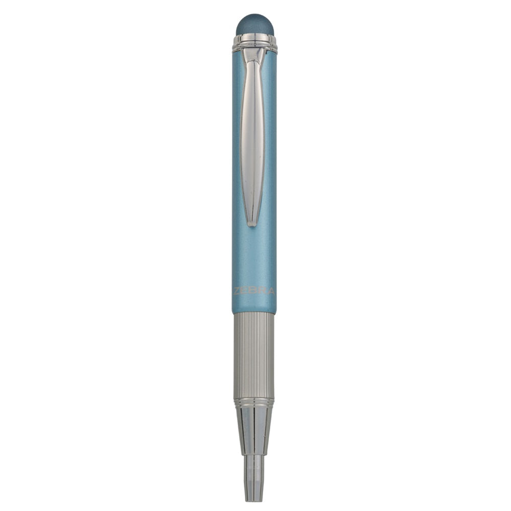 Golyóstoll metál világoskék test, Zebra Stylus Telescopic, írásszín kék kép
