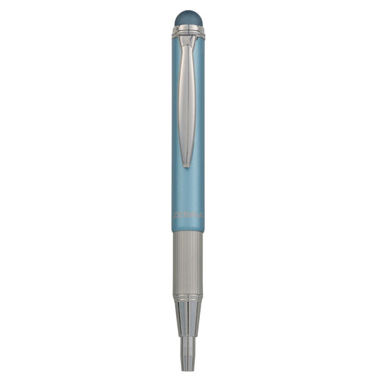 Golyóstoll metál világoskék test, Zebra Stylus Telescopic, írásszín kék kép