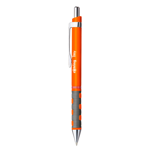 Golyóstoll neonnarancs test, Rotring Tikky III, írásszín kék kép