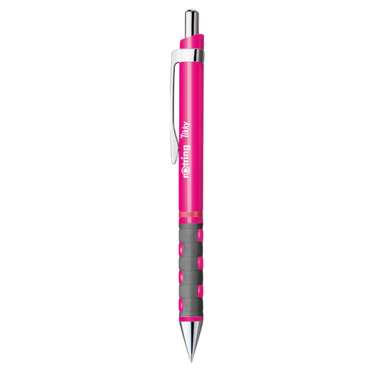 Golyóstoll neonpink test, Rotring Tikky III, írásszín kék kép