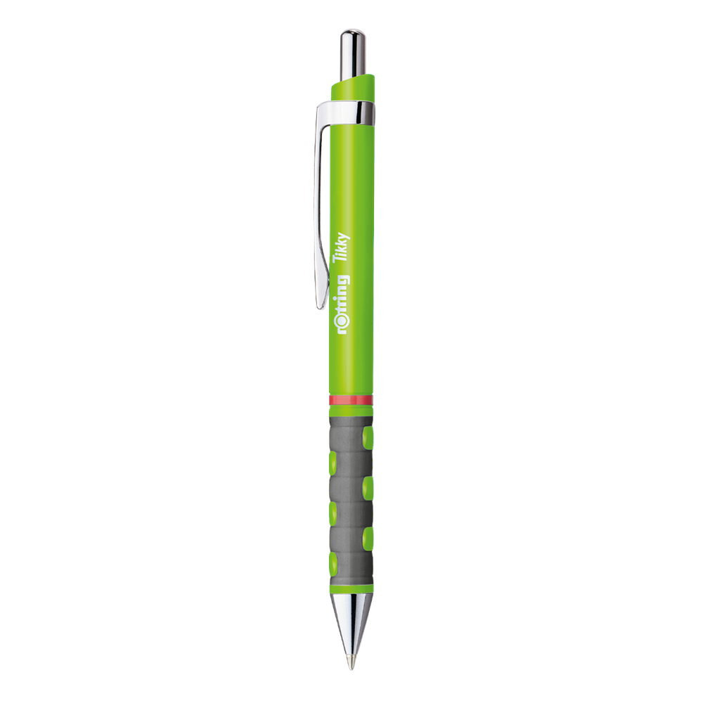 Golyóstoll neonzöld test, Rotring Tikky III, írásszín kék kép