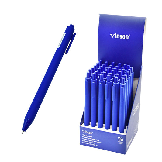 Golyóstoll nyomógombos 0,7mm Vinson Connect S1 kék test kép