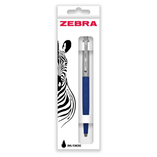 Golyóstoll nyomógombos 0,7mm, dobozban kék test, Zebra 901, írásszín kék kép