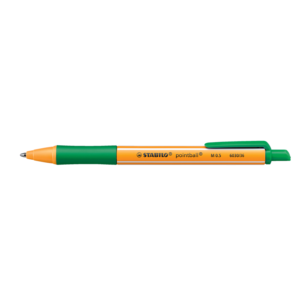 Golyóstoll nyomógombos 0,5mm, Stabilo pointball 6030/36, írásszín zöld kép