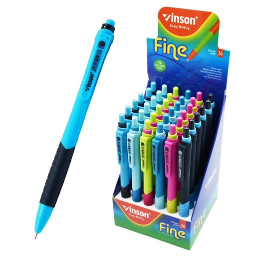 Golyóstoll nyomógombos 0,7mm Vinson 5237 Fine vegyes displ 36 db/display kép