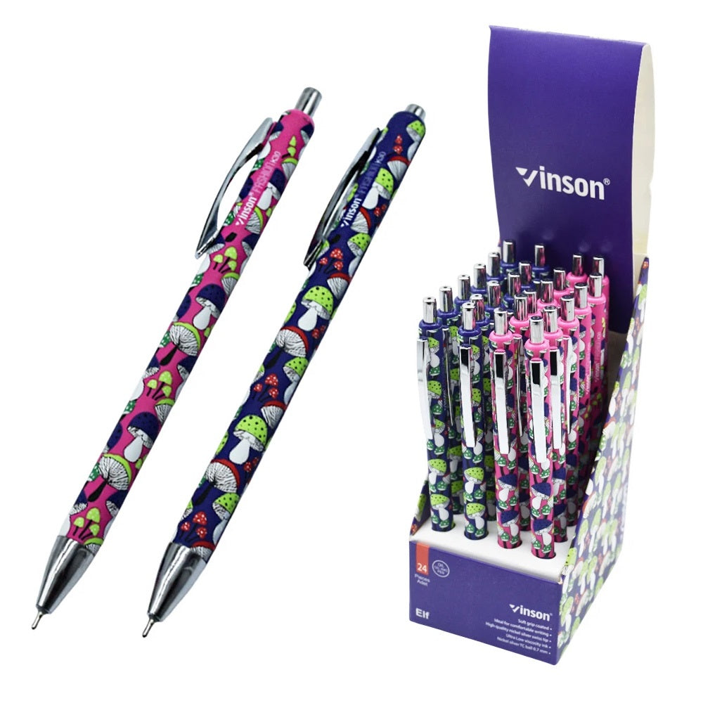 Golyóstoll nyomógombos 0,7mm Vinson Elf K30 vegyes test displ 24 db/display kép