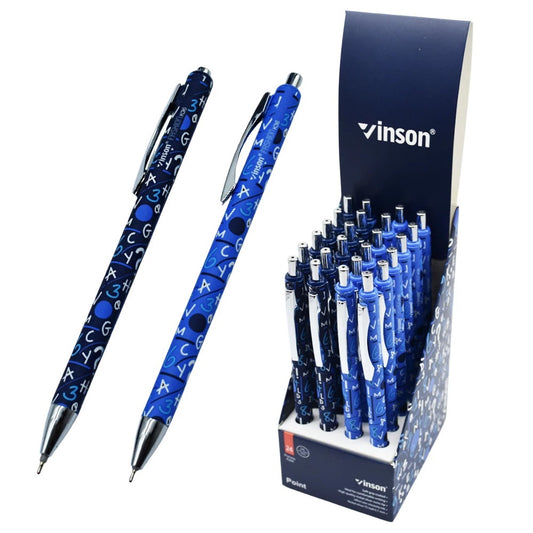 Golyóstoll nyomógombos 0,7mm Vinson Point K36 vegyes test displ 24 db/display kép
