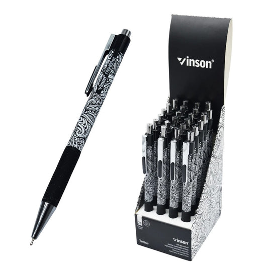 Golyóstoll nyomógombos 0,7mm Vinson Tattoo 103 vegyes test displ 24 db/display kép