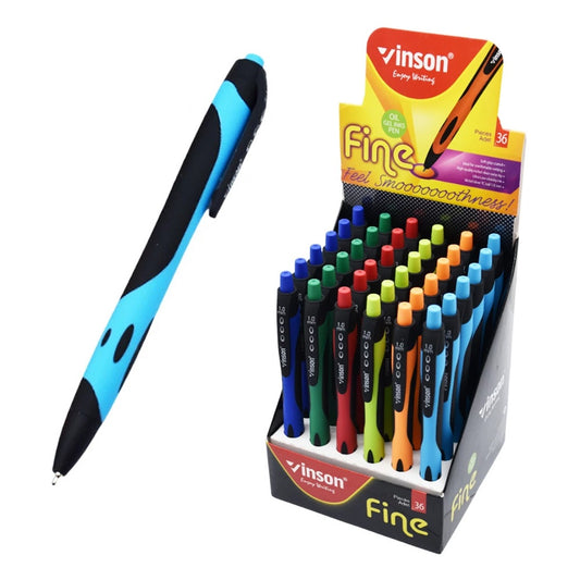 Golyóstoll nyomógombos 1,0mm Vinson Fine 1008 vegyes displ 36 db/display kép