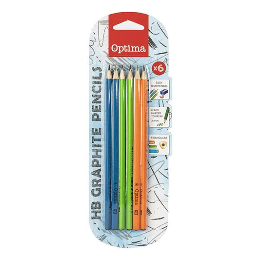 Grafitceruza OPTIMA HB háromszögletű 6 darabos