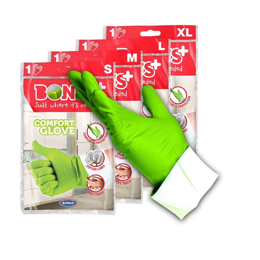 Gumikesztyű S háztartási Bonus+ Komfort zöld_B005 kép