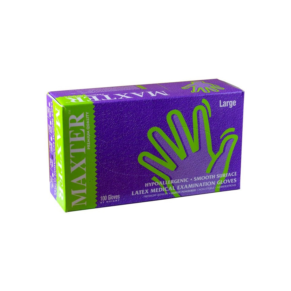 Gumikesztyű latex púderes L 100 db/doboz Maxter kép