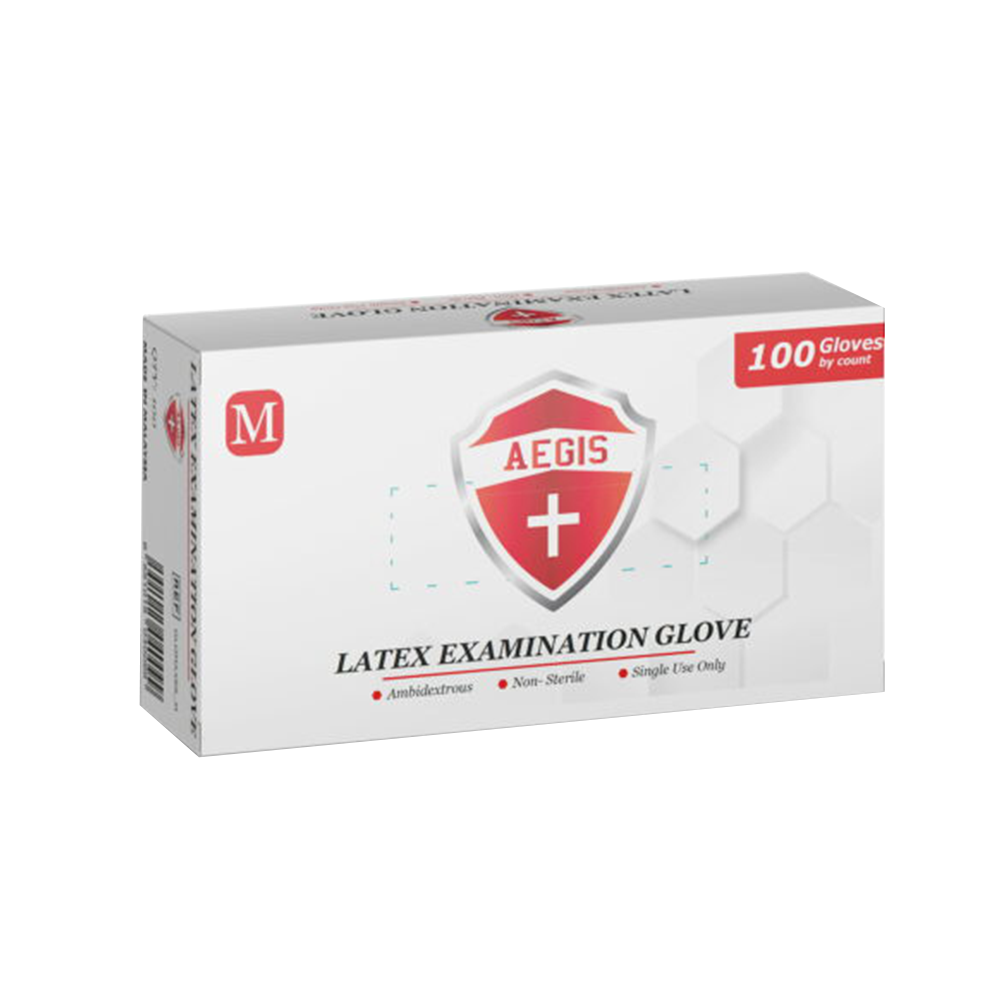 Gumikesztyű latex púderes M 100 db/doboz_AEGIS kép