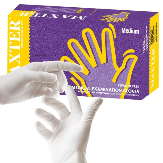 Gumikesztyű latex púdermentes M 100 db/doboz Maxter kép