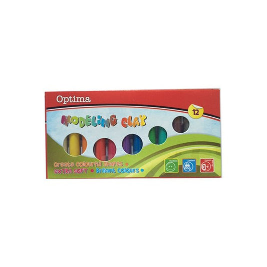 Gyurma OPTIMA színes 200 g 12 darabos