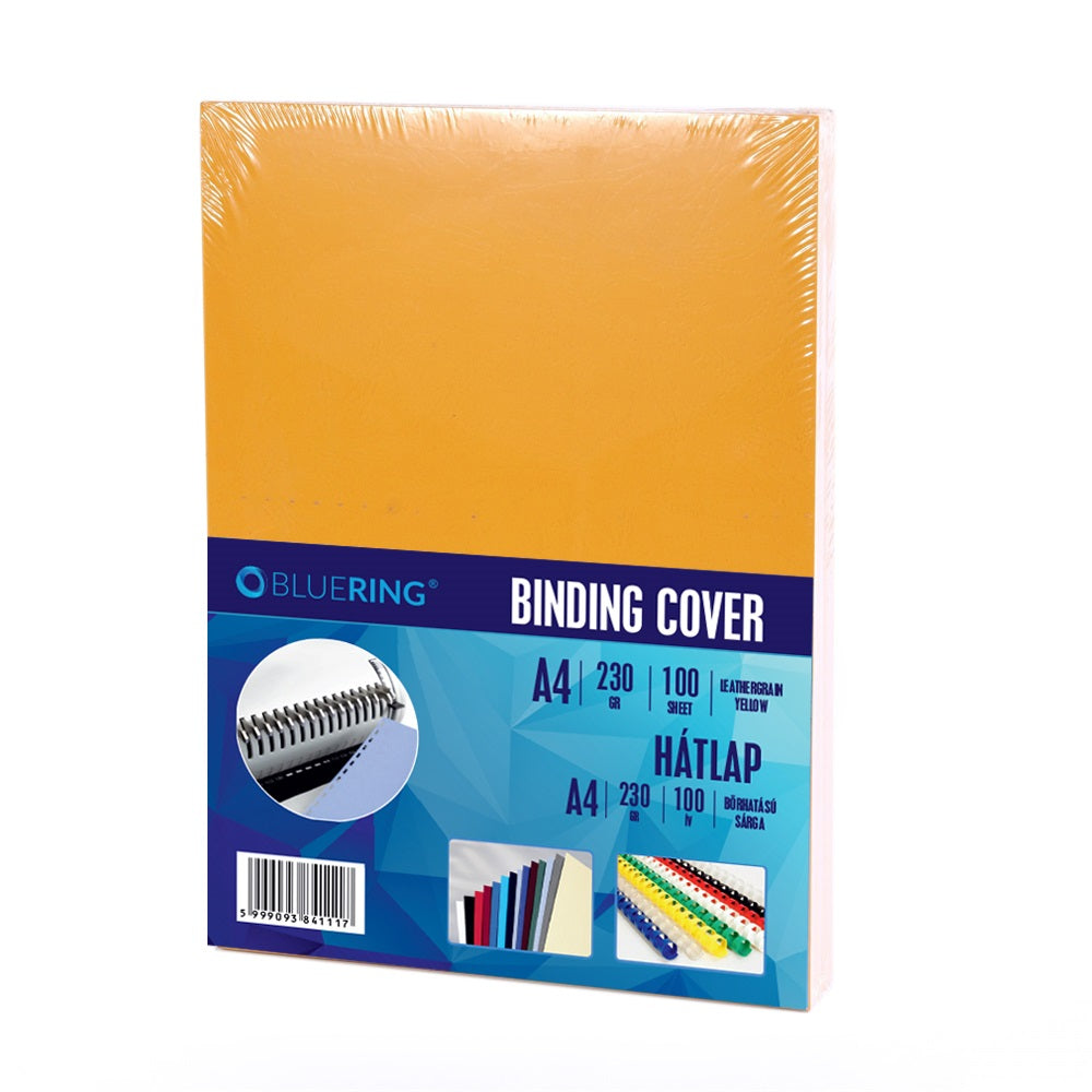 Hátlap, A4, 230 g. bőrhatású 100 db/csomag, Bluering® sárga kép