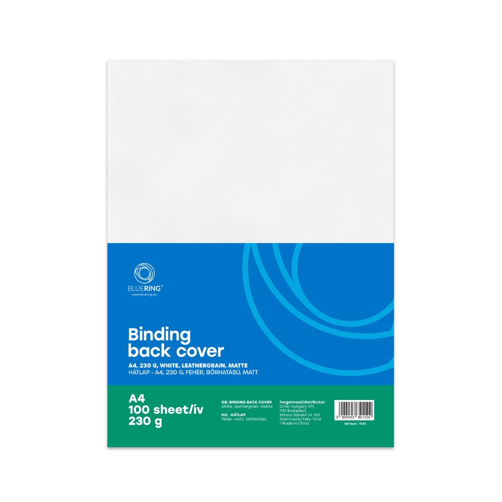 Hátlap, A4, 230 g. bőrhatású 100 db/csomag, Bluering® fehér kép