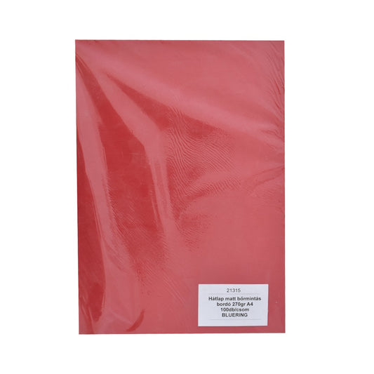 Hátlap, A4, 270 g. matt bőrhatású 100 db/csomag, Bluering® , bordó kép