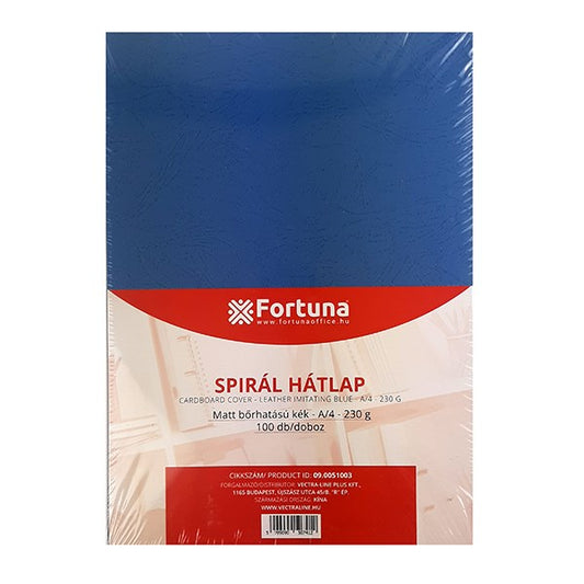 Hátlap FORTUNA A/4 230 g matt bőrhatású kék 100/dob