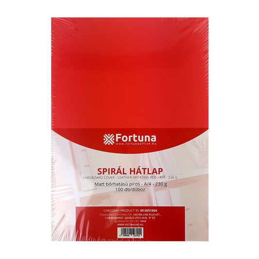 Hátlap FORTUNA A/4 230 g matt bőrhatású piros 100/dob