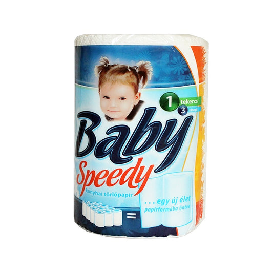 Háztartási papírtörlő kéztörlő 3 rétegű 100 lapos egyesével csomagolt Baby Speedy fehér kép