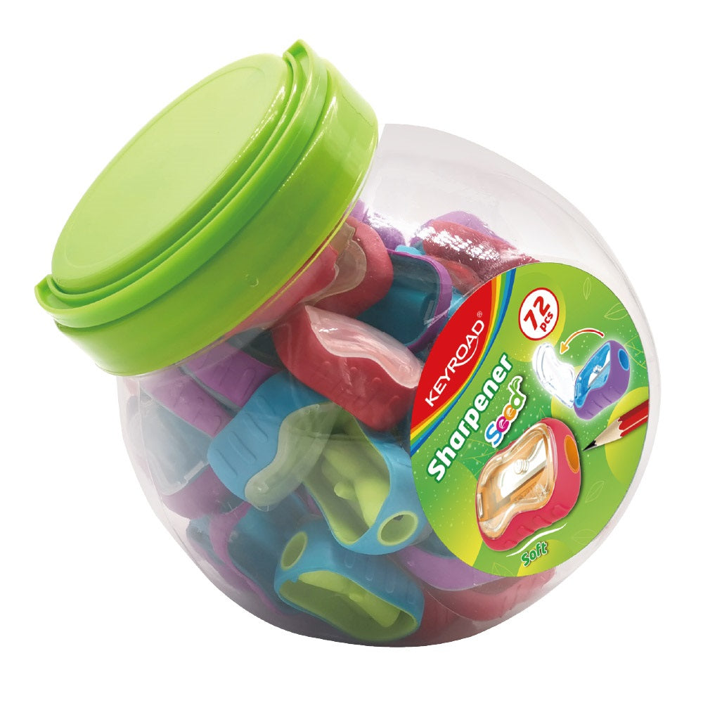 Hegyező 1 lyukú fedeles 72 db/display Keyroad Seed vegyes színek kép