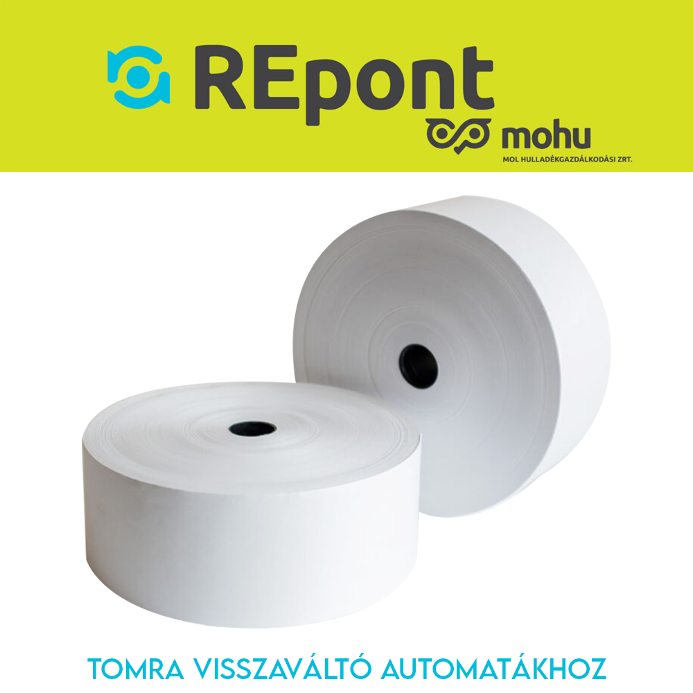 Hőpapír 58mm széles, 450fm hosszú, cséve 25mm, BPA mentes nyomatlan, TOMRA MOHU visszaváltó gépekhez Bluering® kép