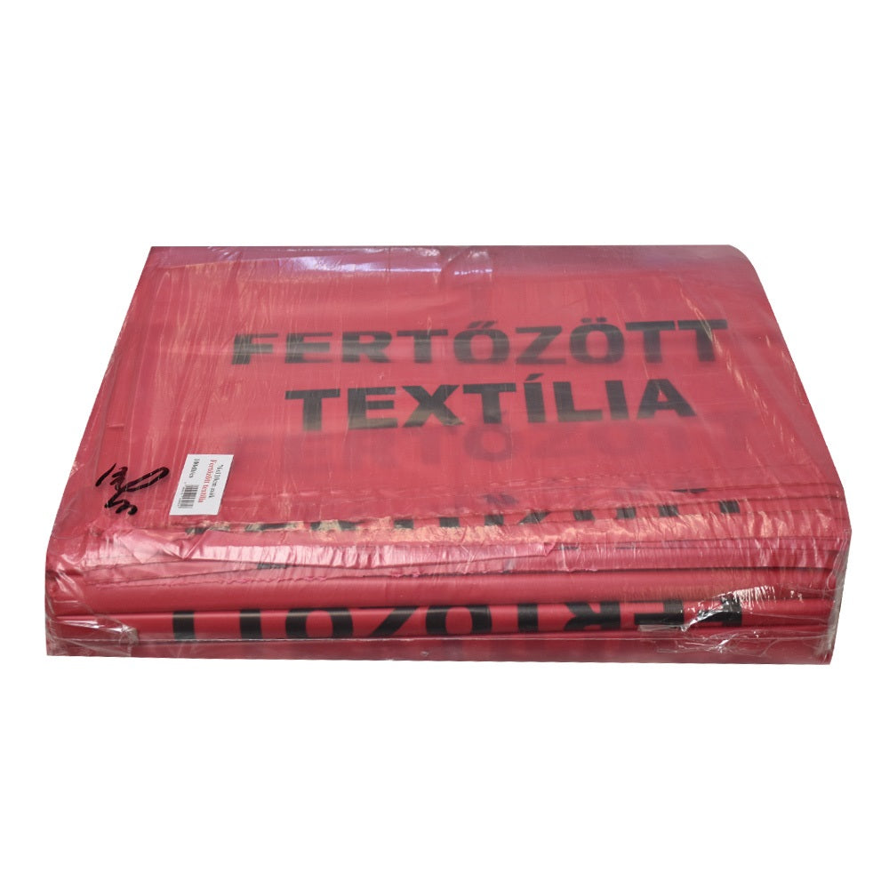 Hulladékgyűjtő zsák „Fertőzött textília” 400 + 2 x 180 x 1100 mm piros kép