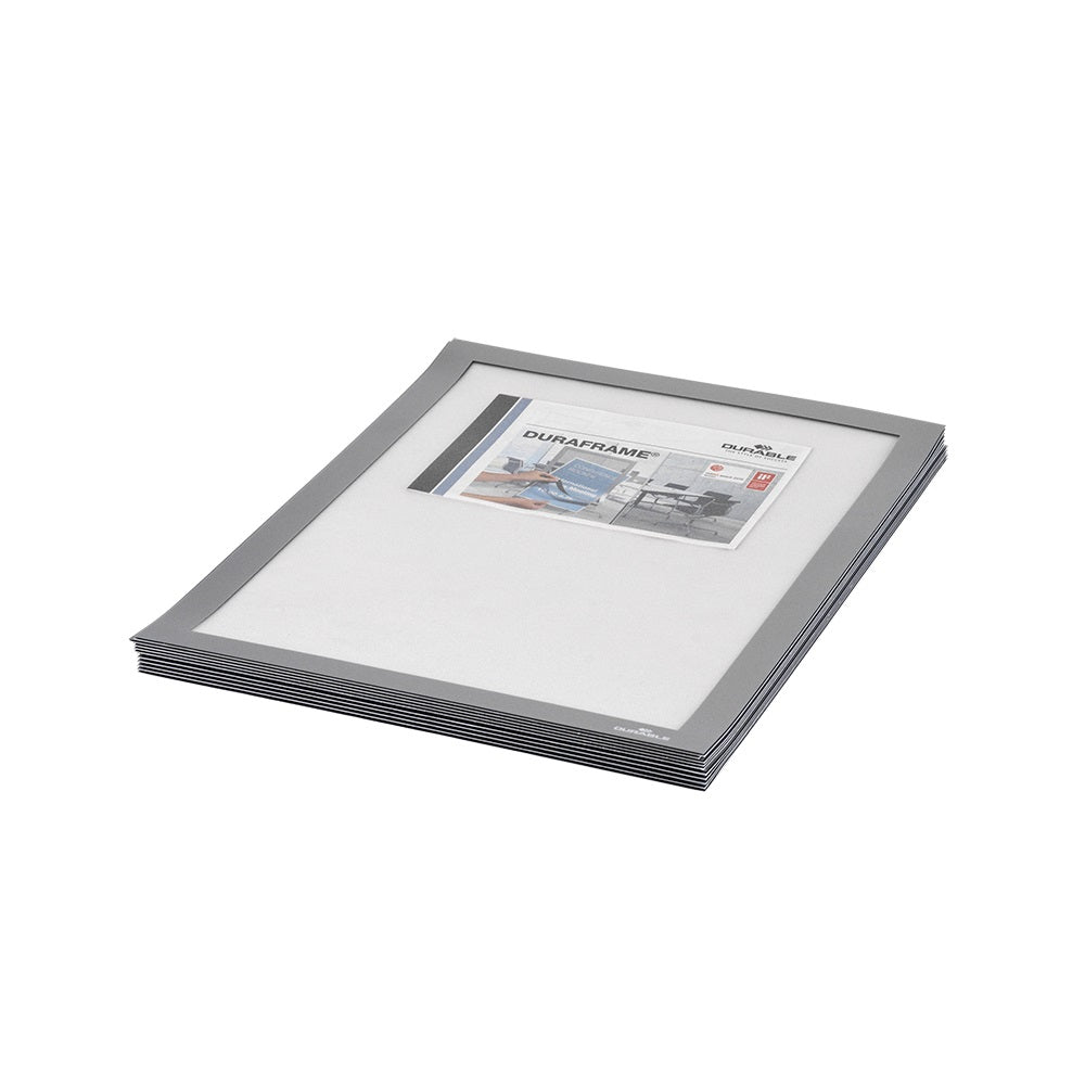Infókeret A4, XXL csomag, 10 db/doboz, Durable Duraframe® ezüst kép