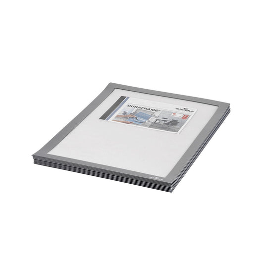 Infókeret A4, XXL csomag, 10 db/doboz, Durable Duraframe® ezüst kép