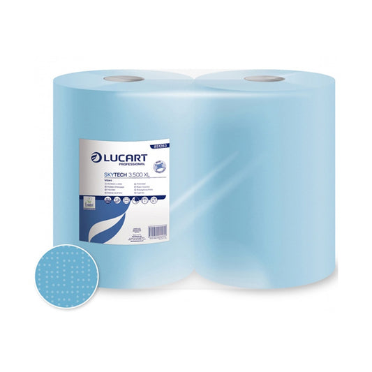 Ipari törlő 3 rétegű átmérő: 26 cm 500 lap/tekercs cellulóz kék 2 tekercs/karton Skytech 3.500XL Lucart_851283 kép