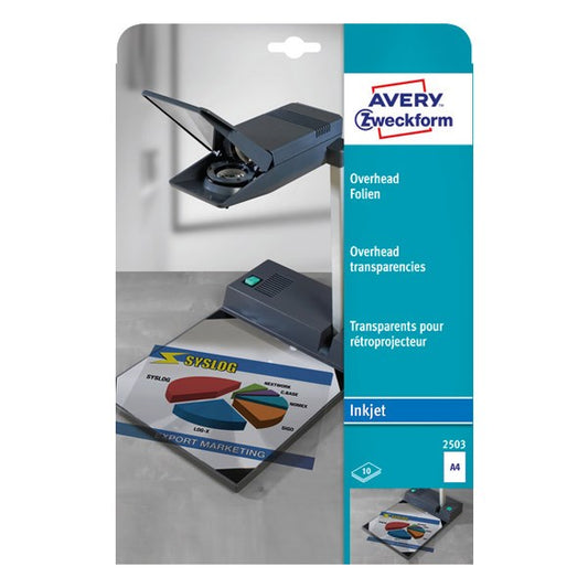 Írásvetitő fólia AVERY 2503 inkjet nyomtatóhoz 10 íves
