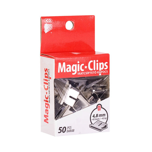 Iratcsíptető fűzőkapocs 4,8mm, 50 db/doboz, Ico Magic clipper kép