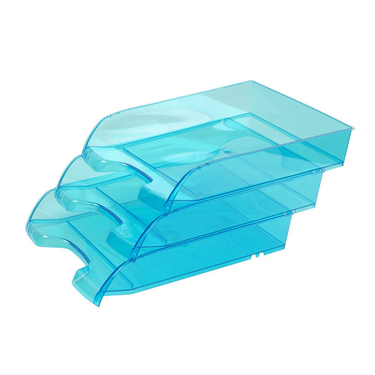 Irattálca műanyag 550 extra széles 345x270x67mm, Bluering®, áttetsző kék kép