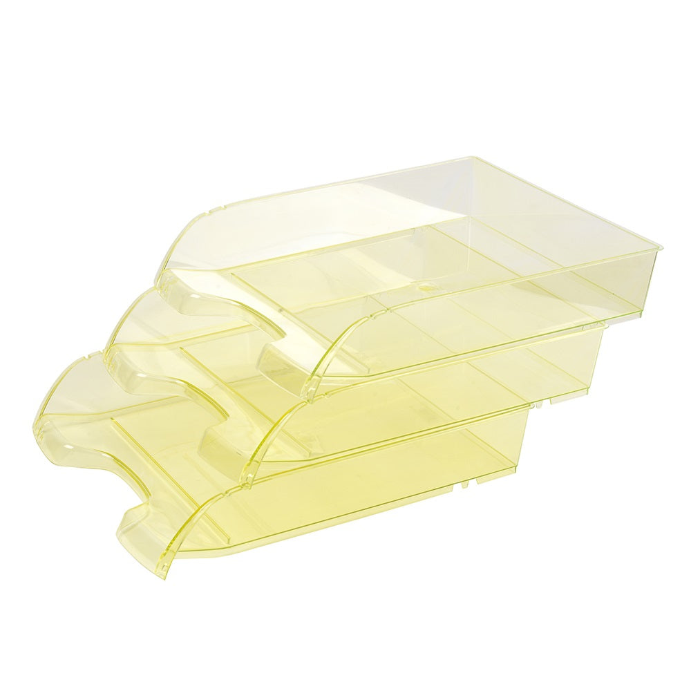 Irattálca műanyag 550 extra széles 345x270x67mm, Bluering®, áttetsző sárga kép