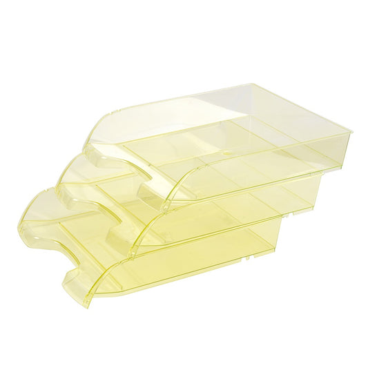Irattálca műanyag 550 extra széles 345x270x67mm, Bluering®, áttetsző sárga kép
