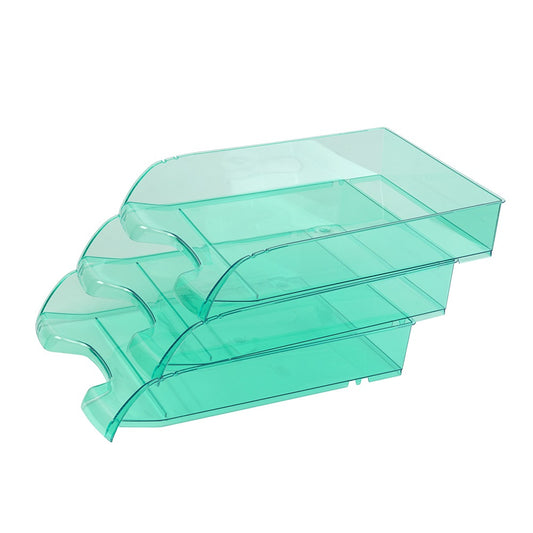 Irattálca műanyag 550 extra széles 345x270x67mm, Bluering®, áttetsző zöld kép
