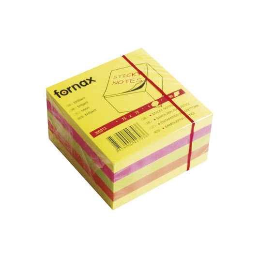 Jegyzettömb öntapadó, 75x75mm, 450lap, Fornax neon kép