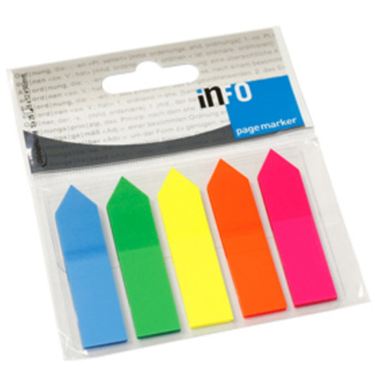 Jelölőcímke 12x44mm, 5x25lap, nyíl, műanyag Info Notes kép