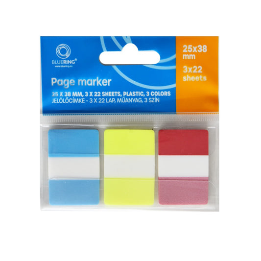 Jelölőcímke 25x38mm, 3x22lap, műanyag 3szín Bluering® kép